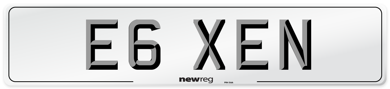 E6 XEN Number Plate from New Reg